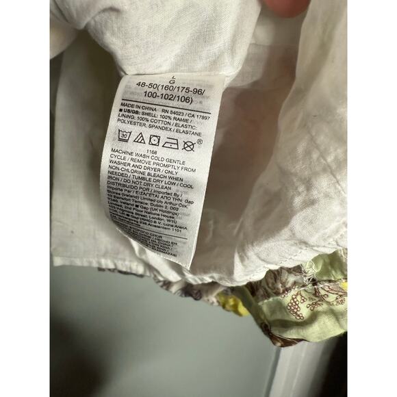 Banana Republic Ramie Twist-Front Blouse colorful whimsical fairy top - Picture 4 of 10